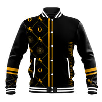 Kentucky Horse Racing Baseball Jacket Luxury Black And Gold LT7 - Wonder Print Shop