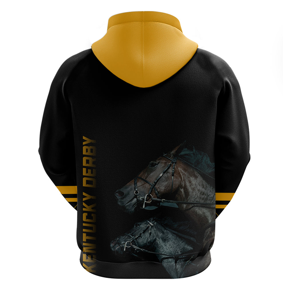 Kentucky Horse Racing Hoodie Luxury Black And Gold - Wonder Print Shop