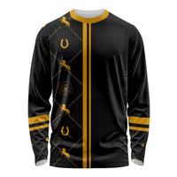 Kentucky Horse Racing Long Sleeve Shirt Luxury Black And Gold LT7