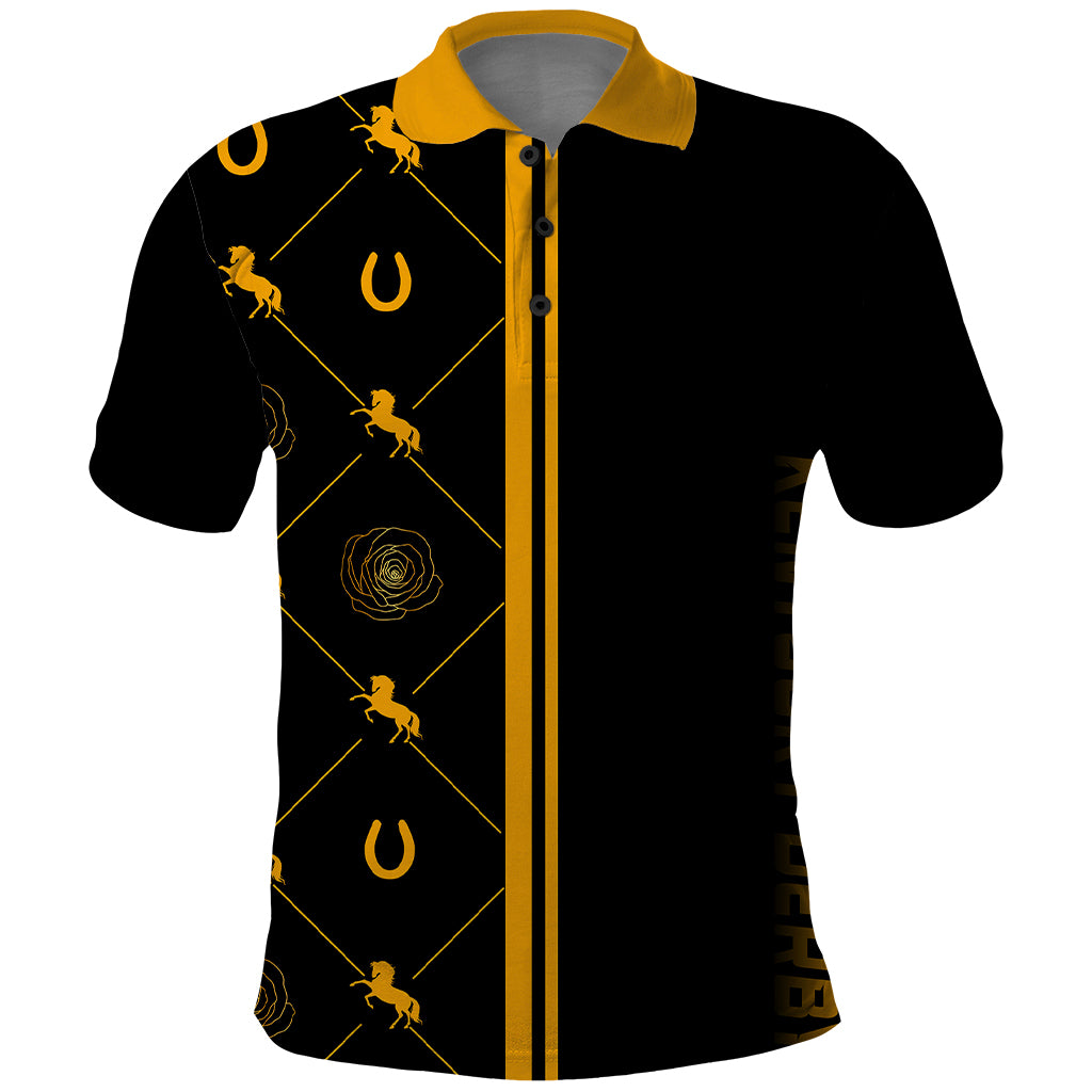 Kentucky Horse Racing Polo Shirt Luxury Black And Gold - Wonder Print Shop