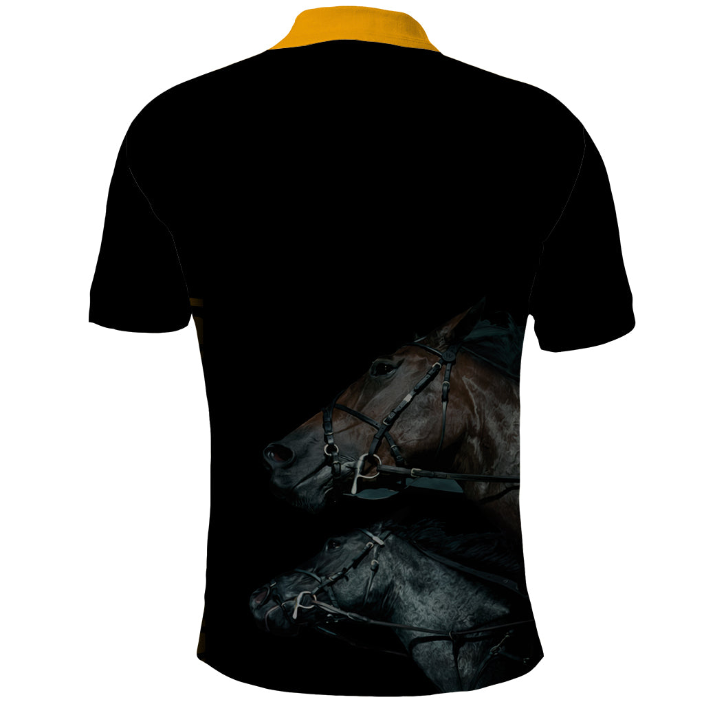 Kentucky Horse Racing Polo Shirt Luxury Black And Gold - Wonder Print Shop