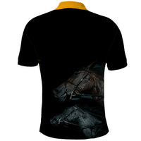 Kentucky Horse Racing Polo Shirt Luxury Black And Gold - Wonder Print Shop