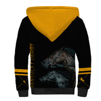 Kentucky Horse Racing Sherpa Hoodie Luxury Black And Gold - Wonder Print Shop