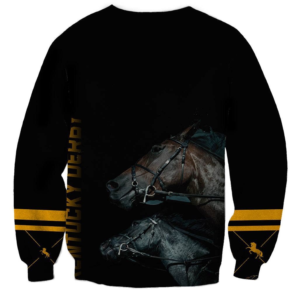 Kentucky Horse Racing Sweatshirt Luxury Black And Gold - Wonder Print Shop