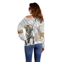 Kentucky Horse Racing Off Shoulder Sweater - Wonder Print Shop