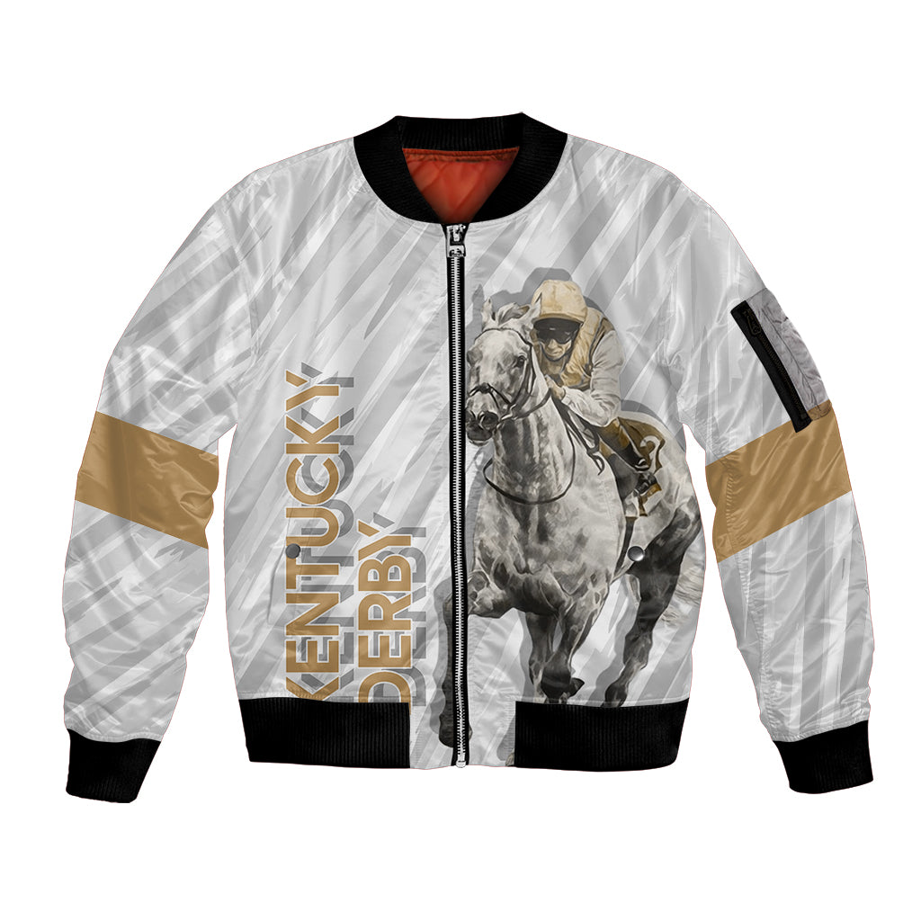 Kentucky Horse Racing Sleeve Zip Bomber Jacket - Wonder Print Shop