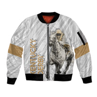Kentucky Horse Racing Sleeve Zip Bomber Jacket - Wonder Print Shop