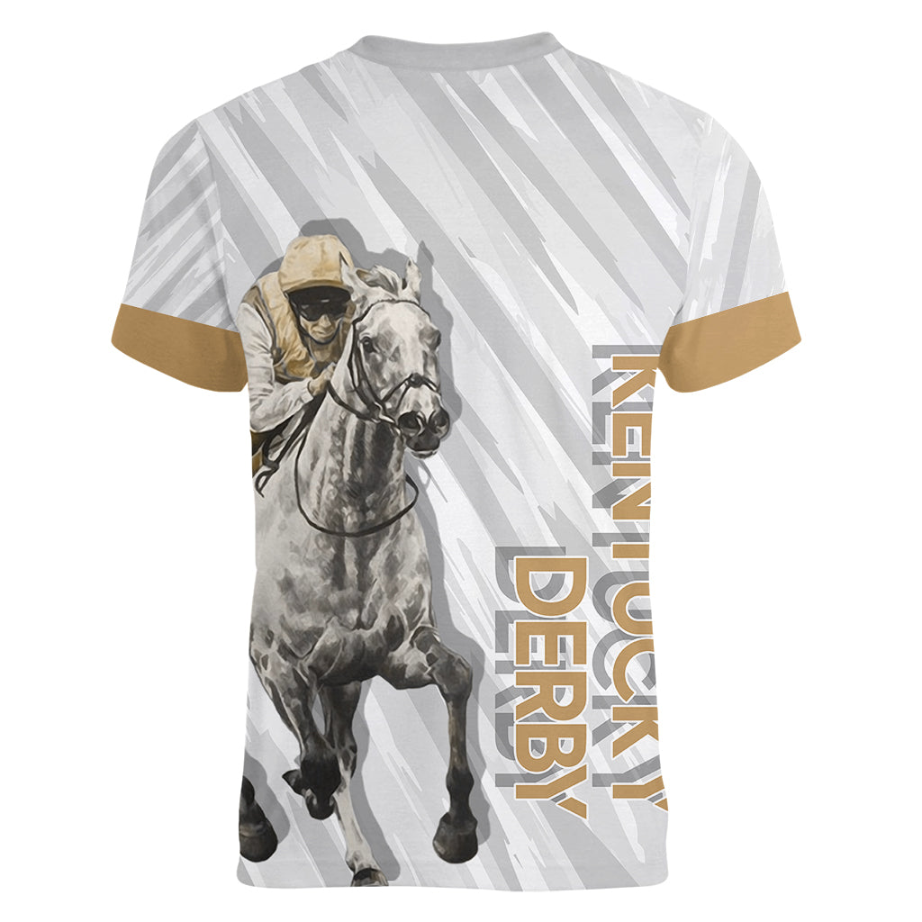 Kentucky Horse Racing Women V Neck T Shirt - Wonder Print Shop