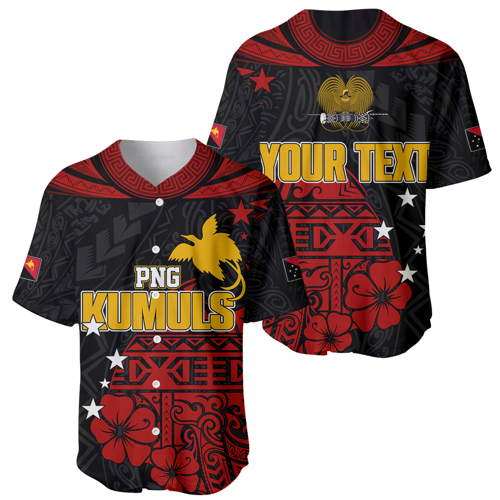 Personalised PNG Kumuls Rugby Baseball Jersey Motuan Mix Patterns LT7 - Wonder Print Shop