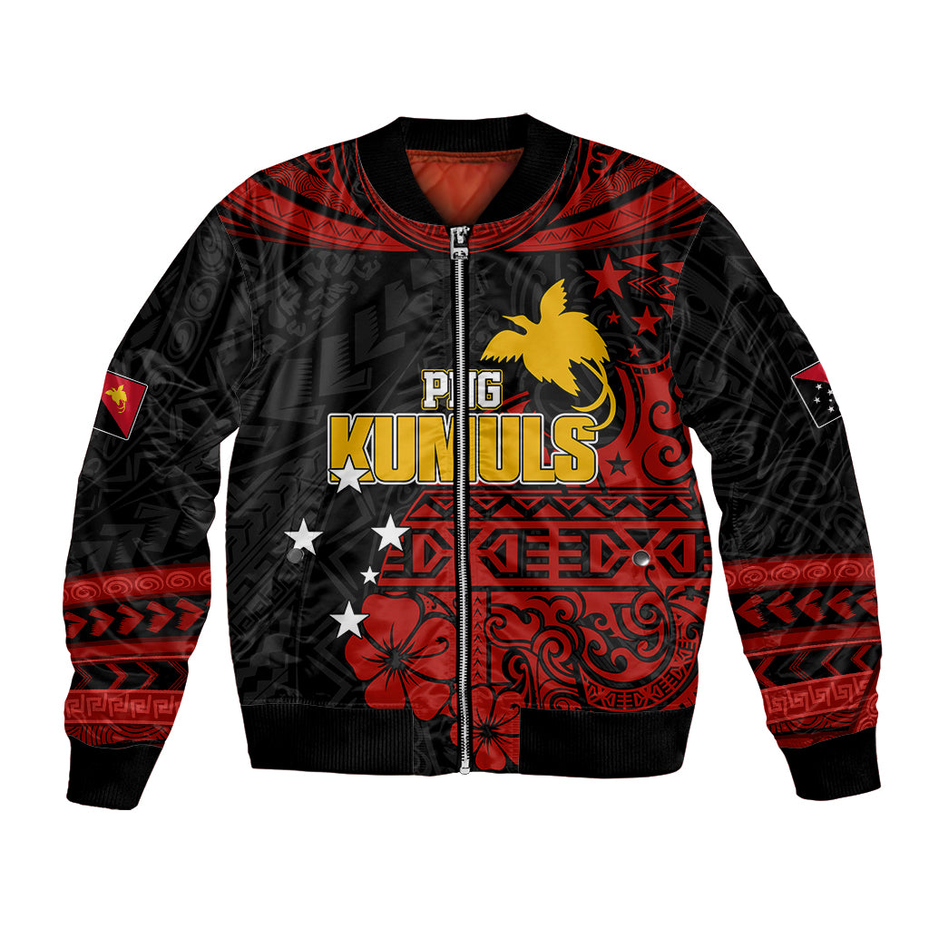 Personalised PNG Kumuls Rugby Bomber Jacket Motuan Mix Patterns LT7 - Wonder Print Shop