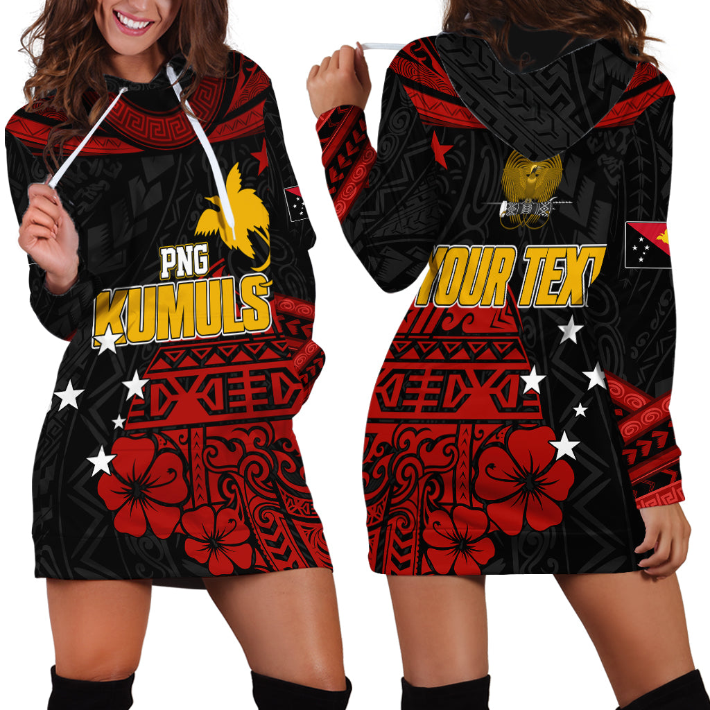 Personalised PNG Kumuls Rugby Hoodie Dress Motuan Mix Patterns - Wonder Print Shop