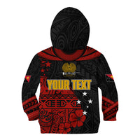 Personalised PNG Kumuls Rugby Kid Hoodie Motuan Mix Patterns - Wonder Print Shop