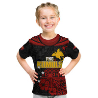 Personalised PNG Kumuls Rugby Kid T Shirt Motuan Mix Patterns - Wonder Print Shop