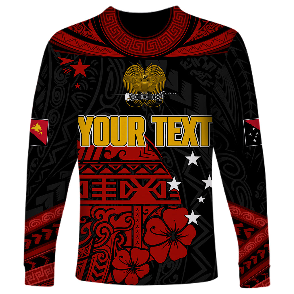 Personalised PNG Kumuls Rugby Long Sleeve Shirt Motuan Mix Patterns - Wonder Print Shop