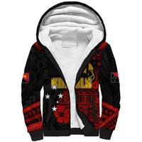 Personalised PNG Kumuls Rugby Sherpa Hoodie Motuan Mix Patterns - Wonder Print Shop