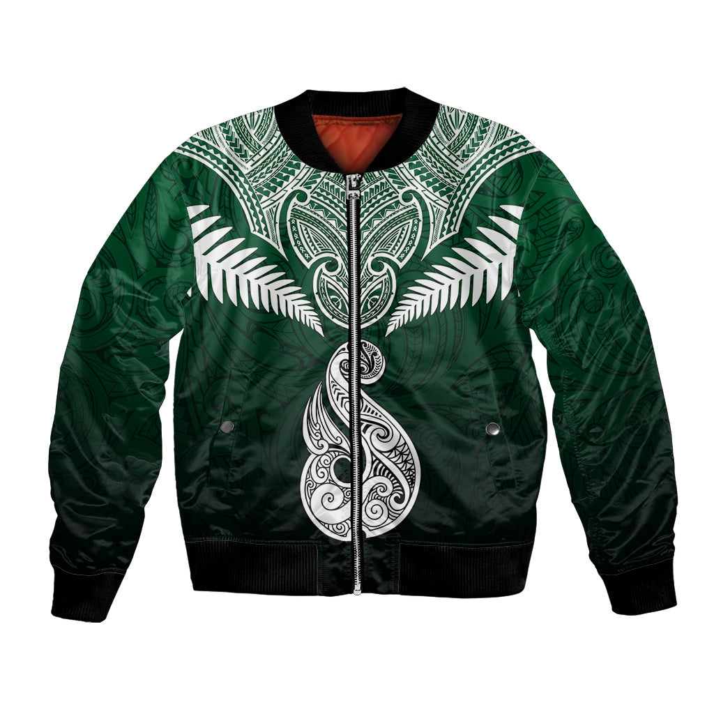 Personalised New Zealand Bomber Jacket Hei Matau Mix Silver Fern Basic LT7 - Wonder Print Shop