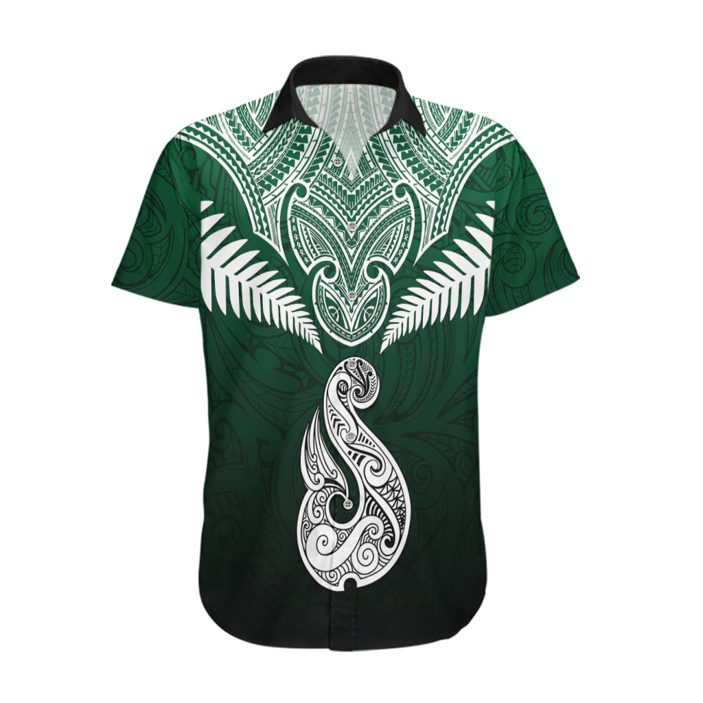 Personalised New Zealand Hawaiian Shirt Hei Matau Mix Silver Fern Basic - Wonder Print Shop