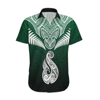 Personalised New Zealand Hawaiian Shirt Hei Matau Mix Silver Fern Basic - Wonder Print Shop