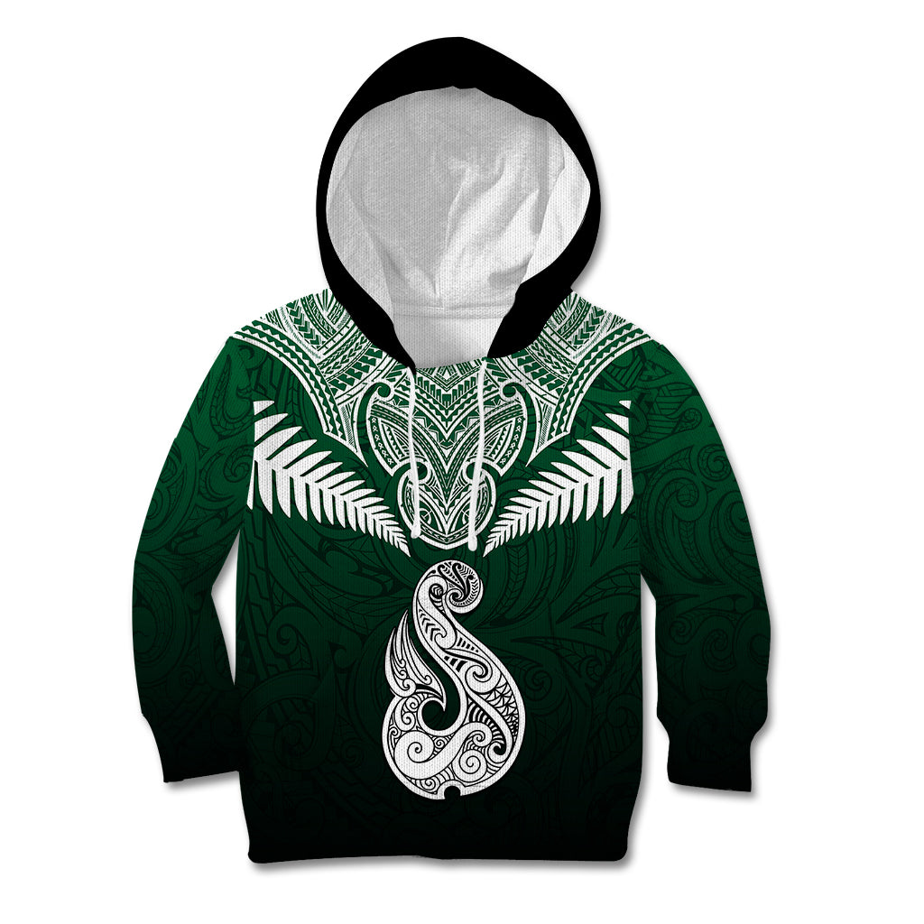 Personalised New Zealand Kid Hoodie Hei Matau Mix Silver Fern Basic - Wonder Print Shop