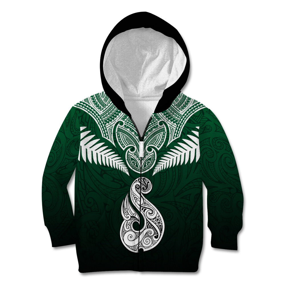 Personalised New Zealand Kid Hoodie Hei Matau Mix Silver Fern Basic - Wonder Print Shop