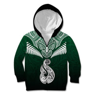 Personalised New Zealand Kid Hoodie Hei Matau Mix Silver Fern Basic - Wonder Print Shop