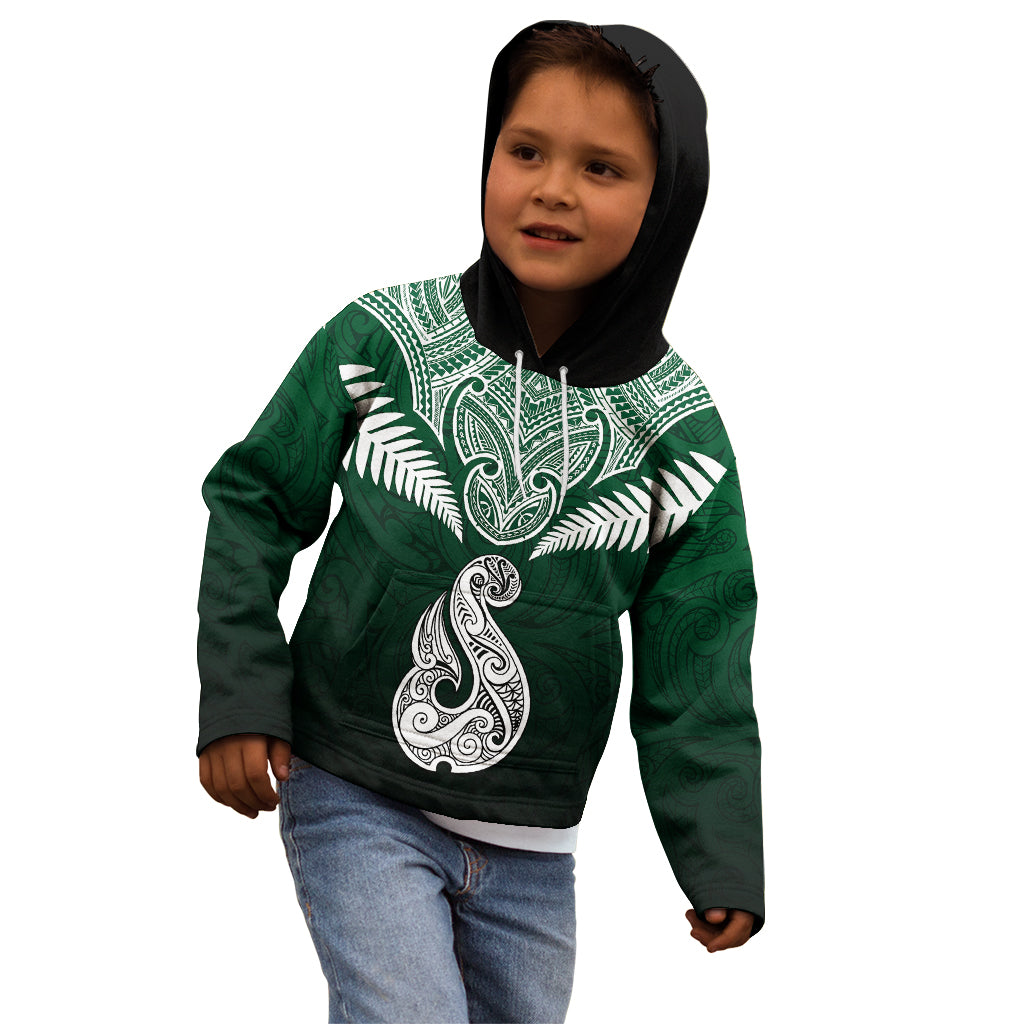 Personalised New Zealand Kid Hoodie Hei Matau Mix Silver Fern Basic - Wonder Print Shop