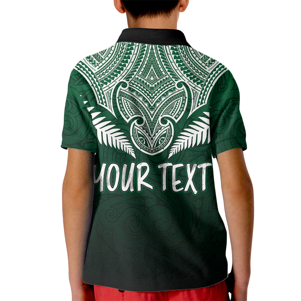 Peronsalised New Zealand Kid Polo Shirt Hei Matau Mix Silver Fern Basic - Wonder Print Shop