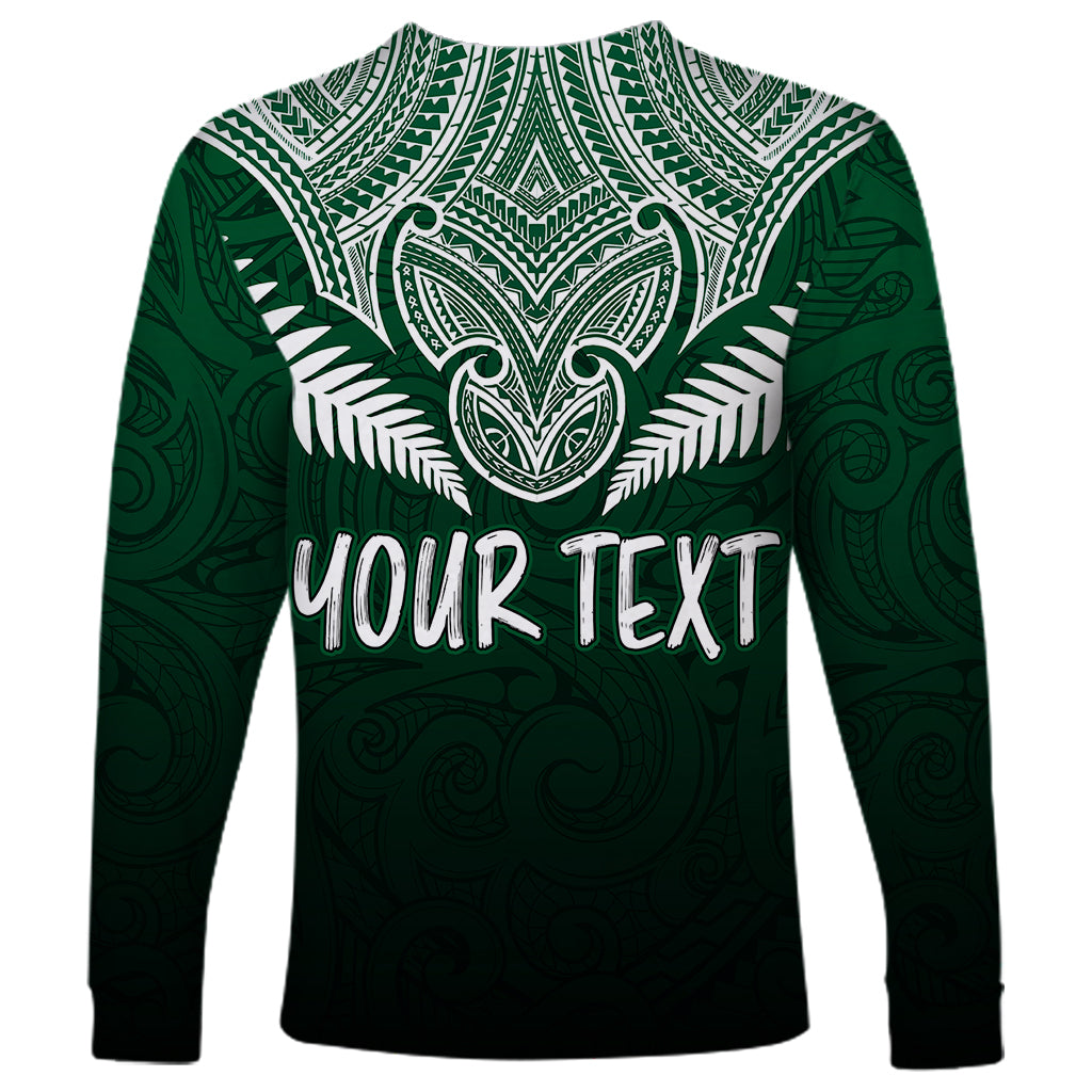 Peronsalised New Zealand Long Sleeve Shirt Hei Matau Mix Silver Fern Basic - Wonder Print Shop