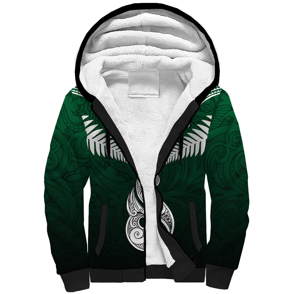 Peronsalised New Zealand Sherpa Hoodie Hei Matau Mix Silver Fern Basic - Wonder Print Shop
