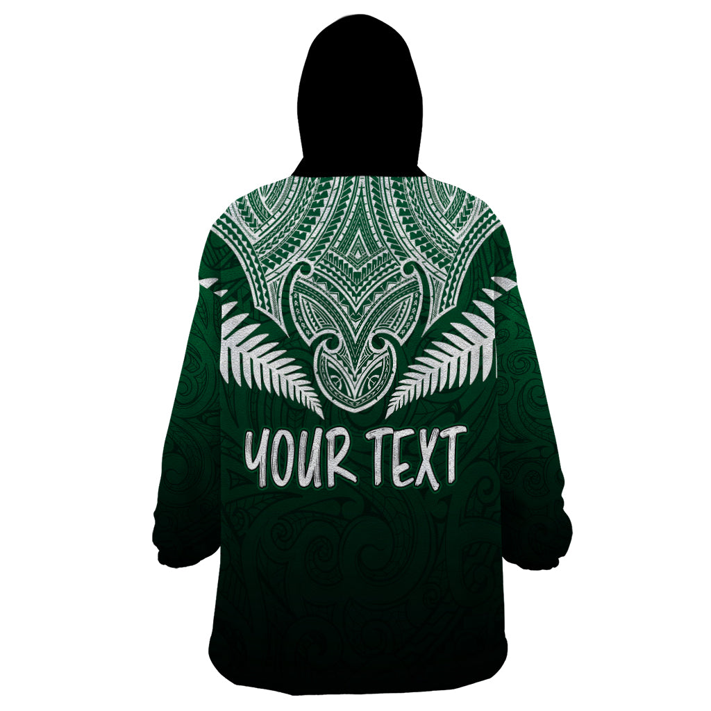 Personalised New Zealand Wearable Blanket Hoodie Hei Matau Mix Silver Fern Basic - Wonder Print Shop