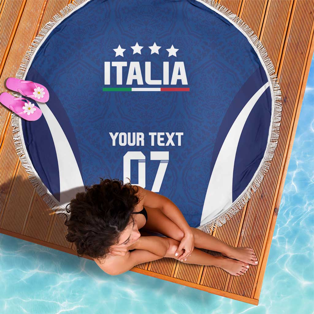 Italy Football 2024 Custom Beach Blanket Gli Azzurri - Renaissance Inspired LT7 - Wonder Print Shop