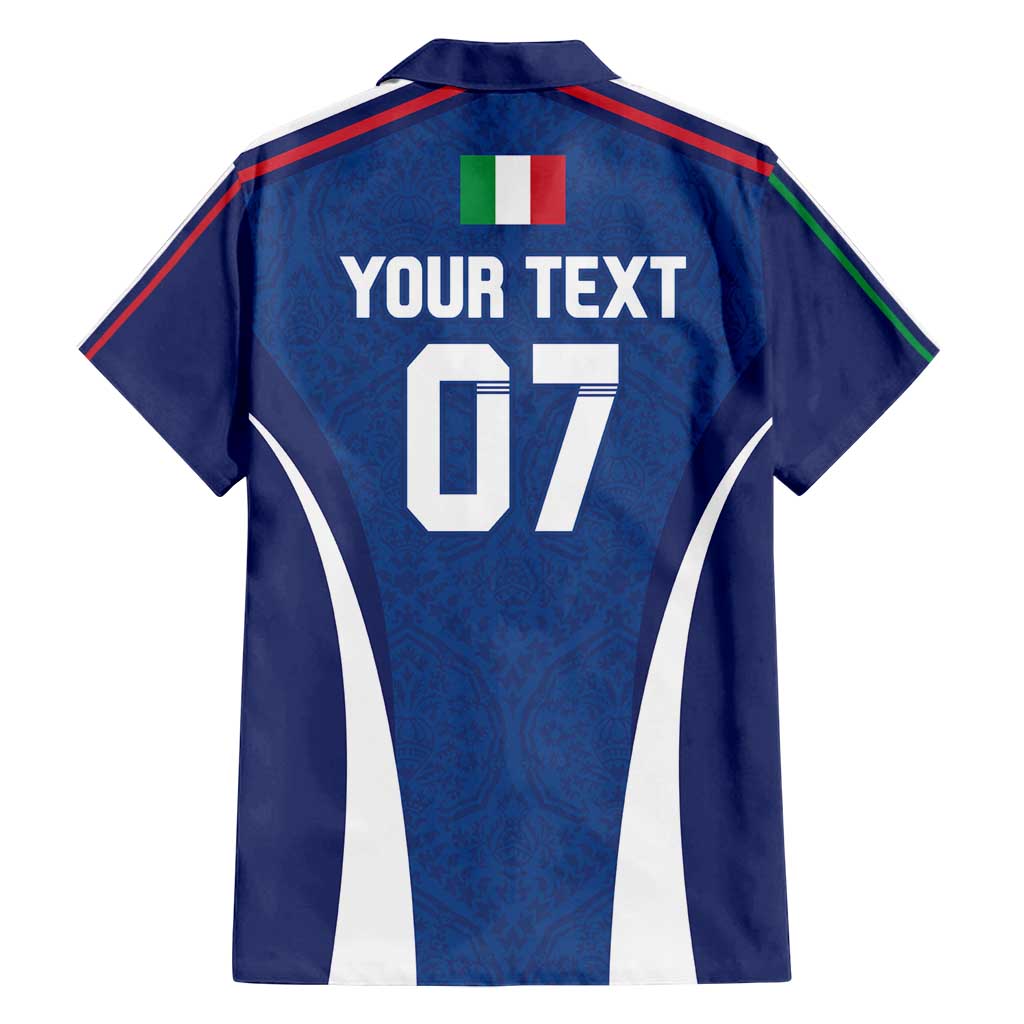Italy Football 2024 Custom Family Matching Off Shoulder Maxi Dress and Hawaiian Shirt Gli Azzurri - Renaissance Inspired LT7 - Wonder Print Shop