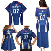 Italy Football 2024 Custom Family Matching Puletasi and Hawaiian Shirt Gli Azzurri - Renaissance Inspired - Wonder Print Shop