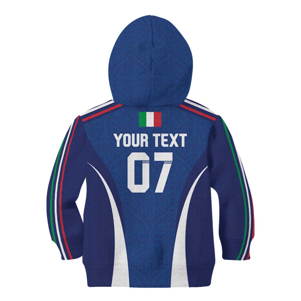 Italy Football 2024 Custom Kid Hoodie Gli Azzurri - Renaissance Inspired - Wonder Print Shop