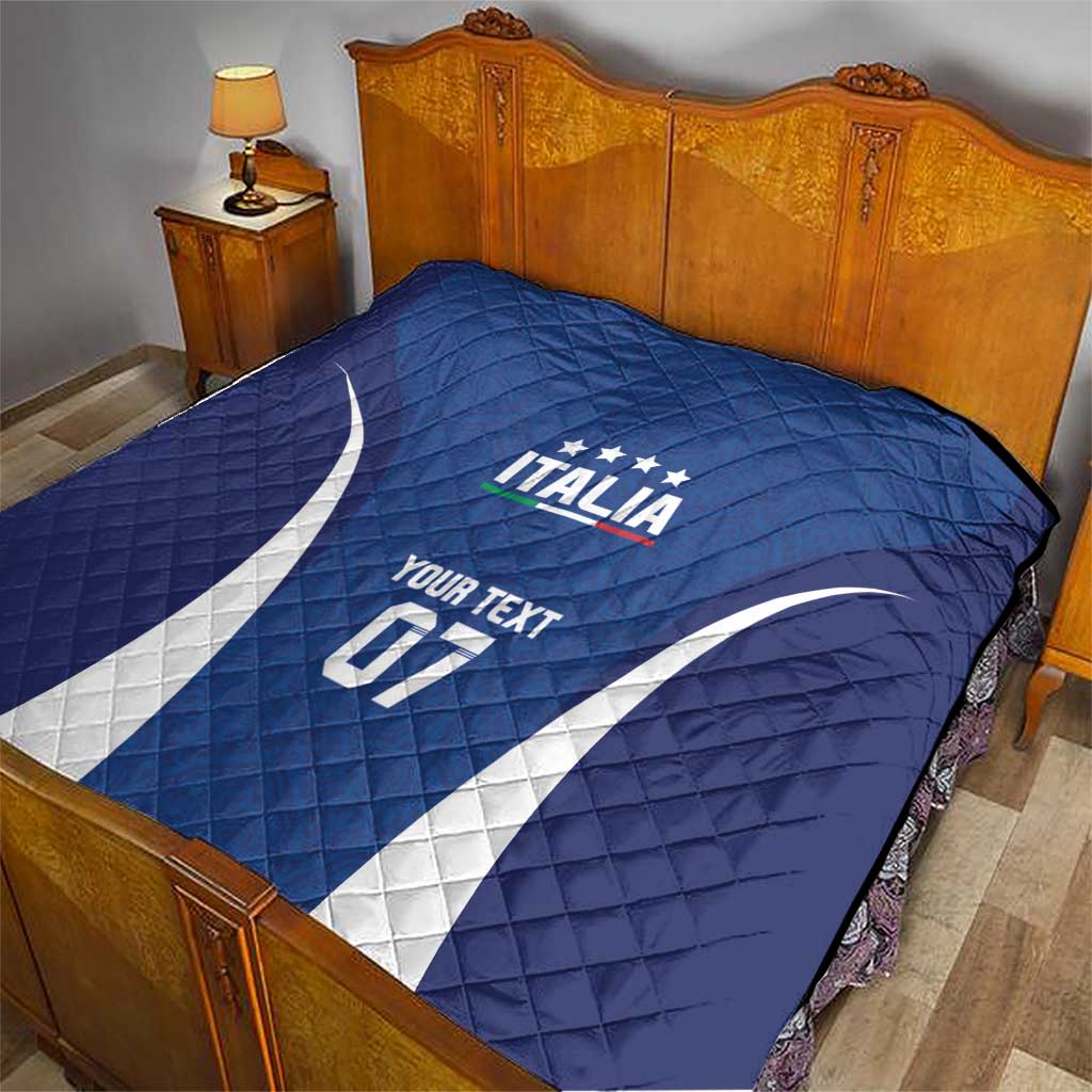 Italy Football 2024 Custom Quilt Gli Azzurri - Renaissance Inspired - Wonder Print Shop
