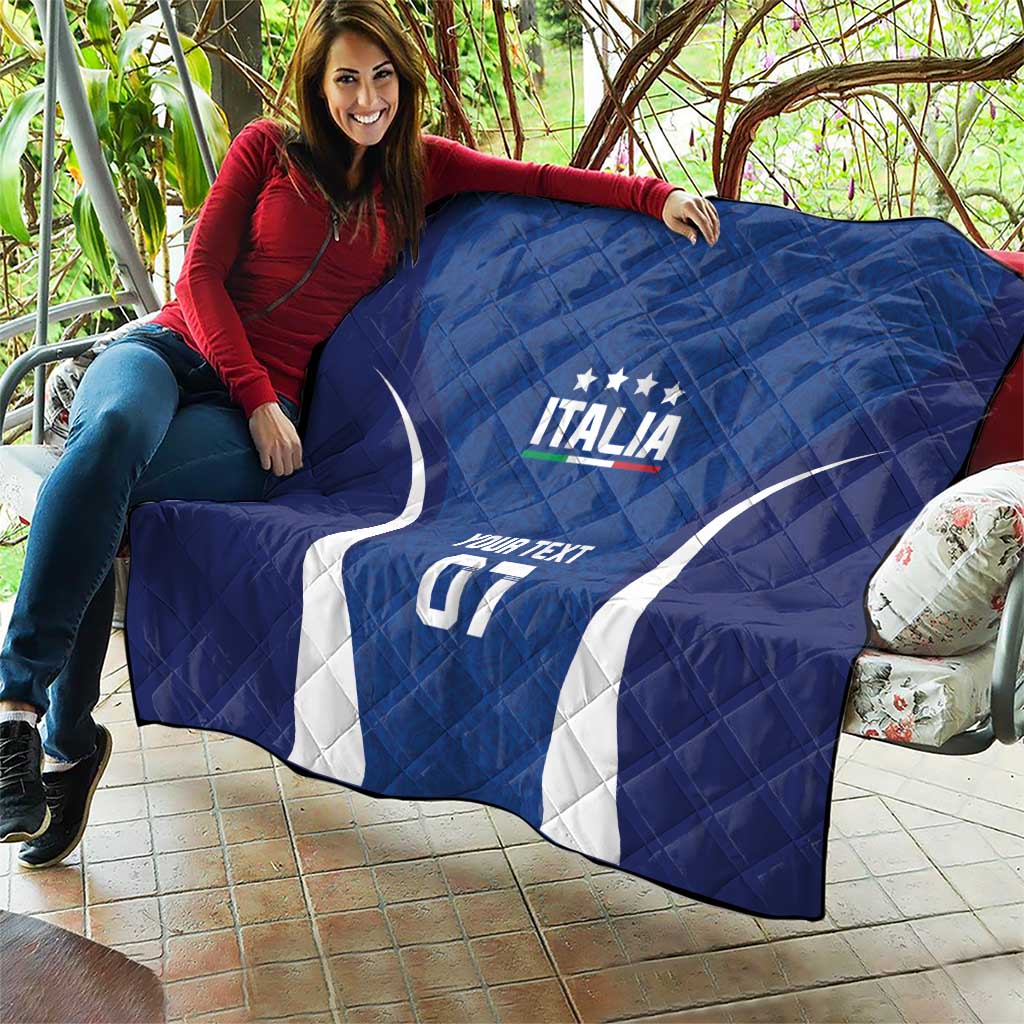 Italy Football 2024 Custom Quilt Gli Azzurri - Renaissance Inspired - Wonder Print Shop