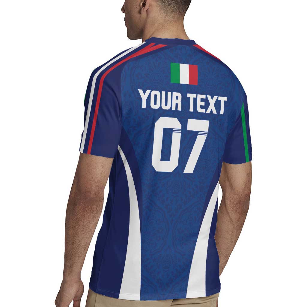 Italy Football 2024 Custom Rugby Jersey Gli Azzurri - Renaissance Inspired - Wonder Print Shop