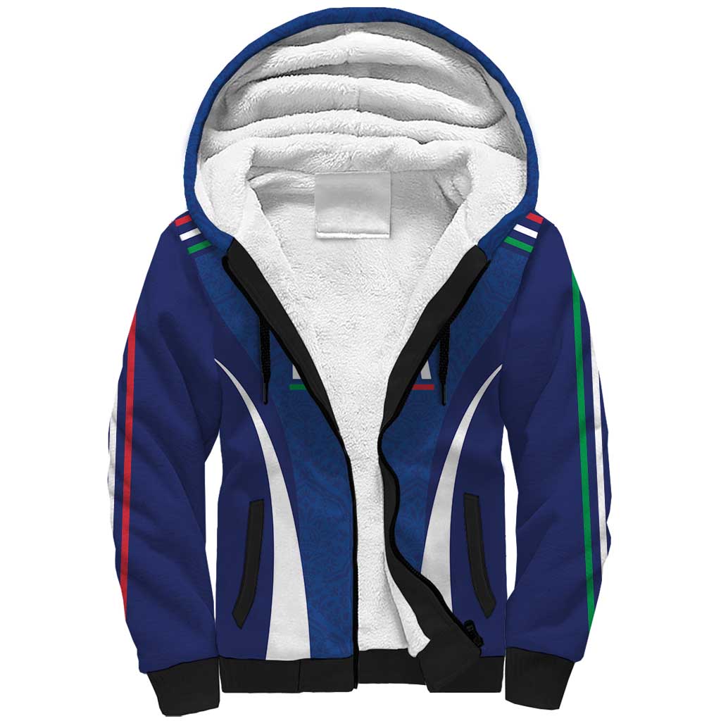 Italy Football 2024 Custom Sherpa Hoodie Gli Azzurri - Renaissance Inspired - Wonder Print Shop