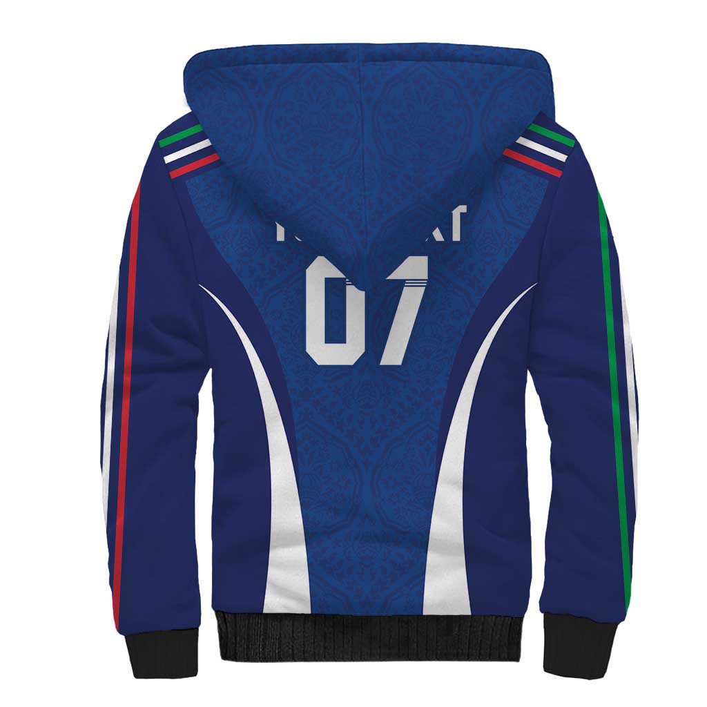 Italy Football 2024 Custom Sherpa Hoodie Gli Azzurri - Renaissance Inspired - Wonder Print Shop