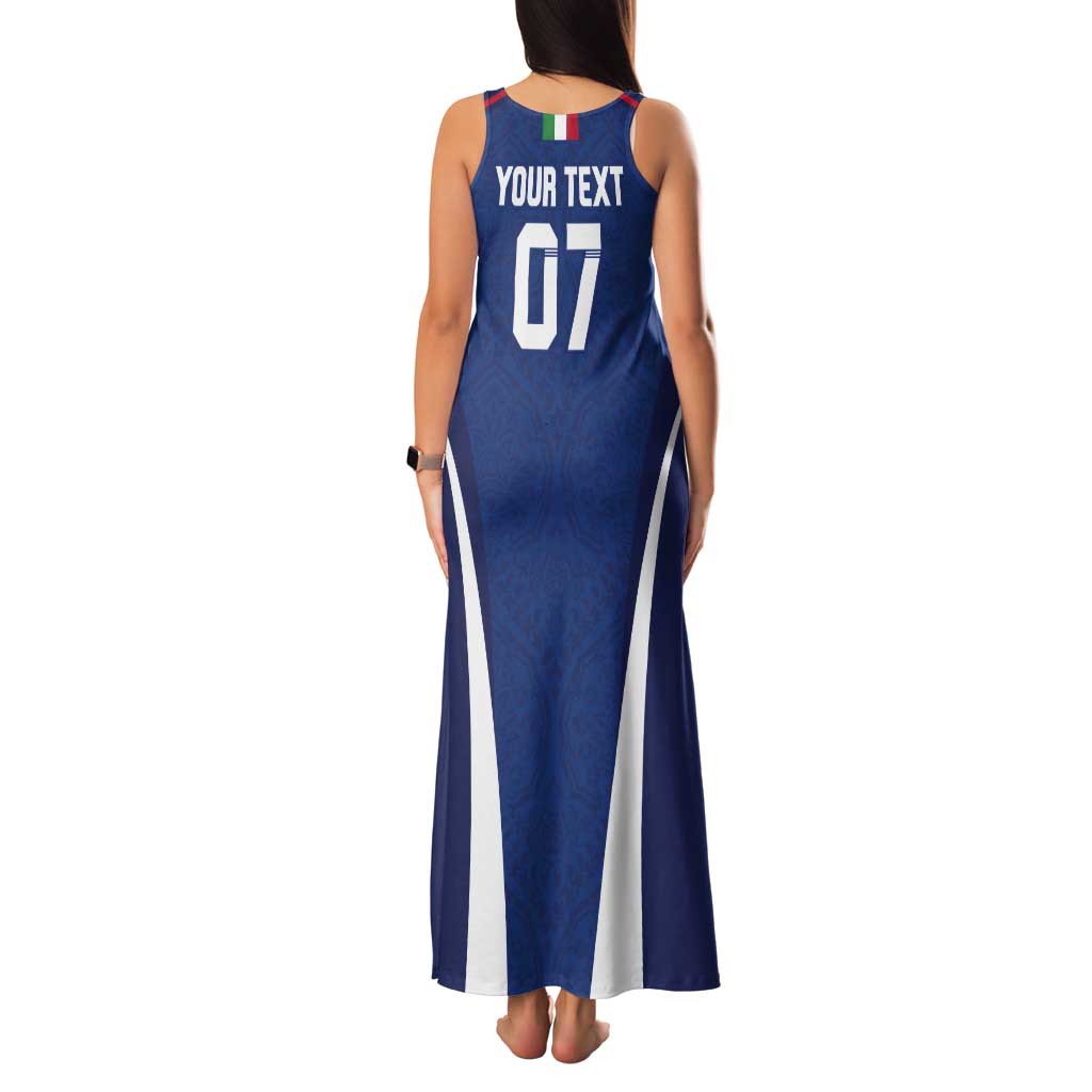Italy Football 2024 Custom Tank Maxi Dress Gli Azzurri - Renaissance Inspired - Wonder Print Shop