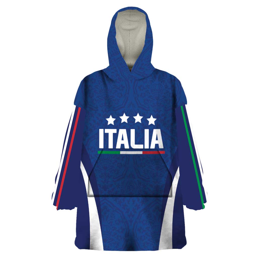 Italy Football 2024 Custom Wearable Blanket Hoodie Gli Azzurri - Renaissance Inspired - Wonder Print Shop