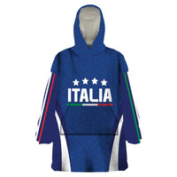 Italy Football 2024 Custom Wearable Blanket Hoodie Gli Azzurri - Renaissance Inspired - Wonder Print Shop
