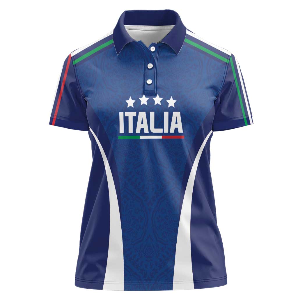 Italy Football 2024 Custom Women Polo Shirt Gli Azzurri - Renaissance Inspired - Wonder Print Shop