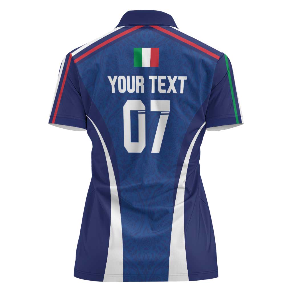 Italy Football 2024 Custom Women Polo Shirt Gli Azzurri - Renaissance Inspired - Wonder Print Shop