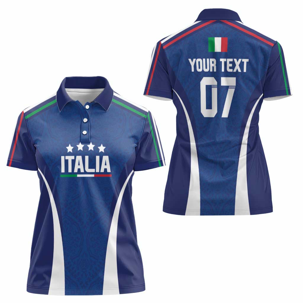 Italy Football 2024 Custom Women Polo Shirt Gli Azzurri - Renaissance Inspired - Wonder Print Shop