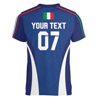 Italy Football 2024 Custom Women V-Neck T-Shirt Gli Azzurri - Renaissance Inspired - Wonder Print Shop