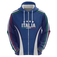Italy Football 2024 Custom Zip Hoodie Gli Azzurri - Renaissance Inspired - Wonder Print Shop