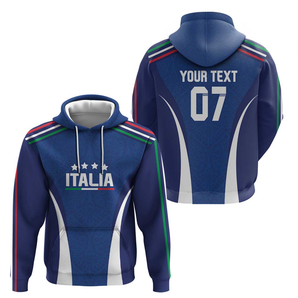 Italy Football 2024 Custom Zip Hoodie Gli Azzurri - Renaissance Inspired - Wonder Print Shop