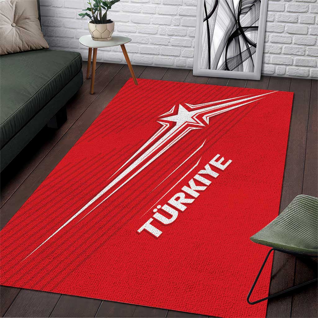 Turkiye Football 2024 Custom Area Rug Crescent-Stars Basic Style LT7 - Wonder Print Shop