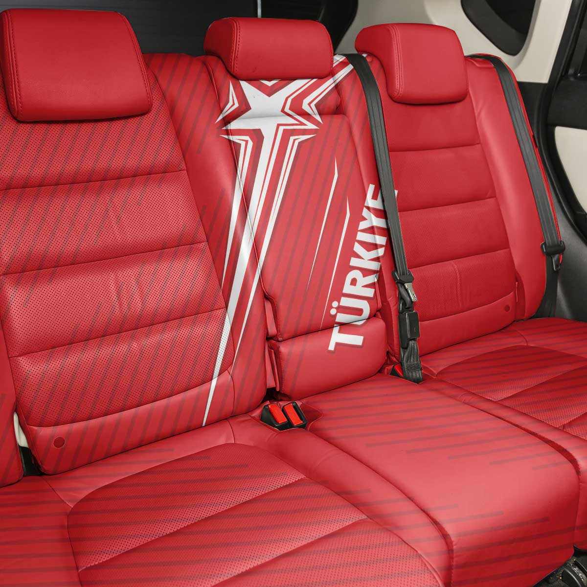 Turkiye Football 2024 Custom Back Car Seat Cover Crescent-Stars Basic Style LT7 - Wonder Print Shop